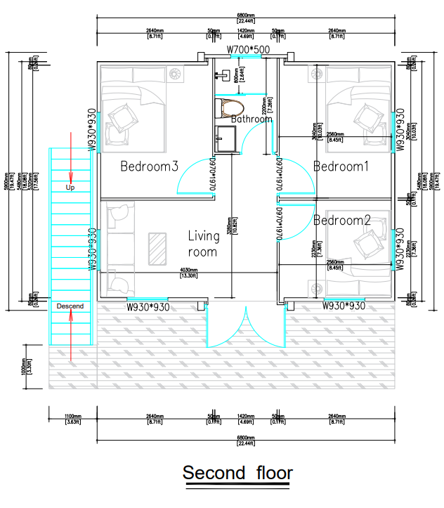 Casa Plegable 20 Ft x  Dos Niveles